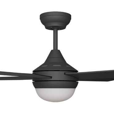 Heron Indoor/Outdoor Ceiling Fan With Light (E27) – Black 48″