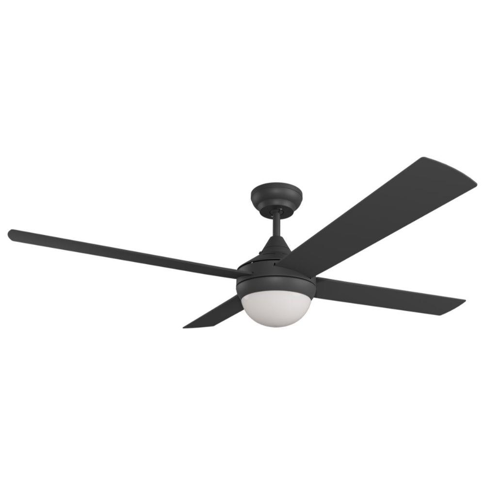 Heron Indoor/Outdoor Ceiling Fan With Light (E27) – Black 48″