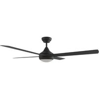 Heron Indoor/Outdoor Ceiling Fan With LED Light – Black 48″