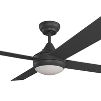 Heron Indoor/Outdoor Ceiling Fan With LED Light – Black 48″