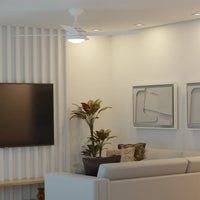 Heron Indoor/Outdoor Ceiling Fan With LED Light – White 48″