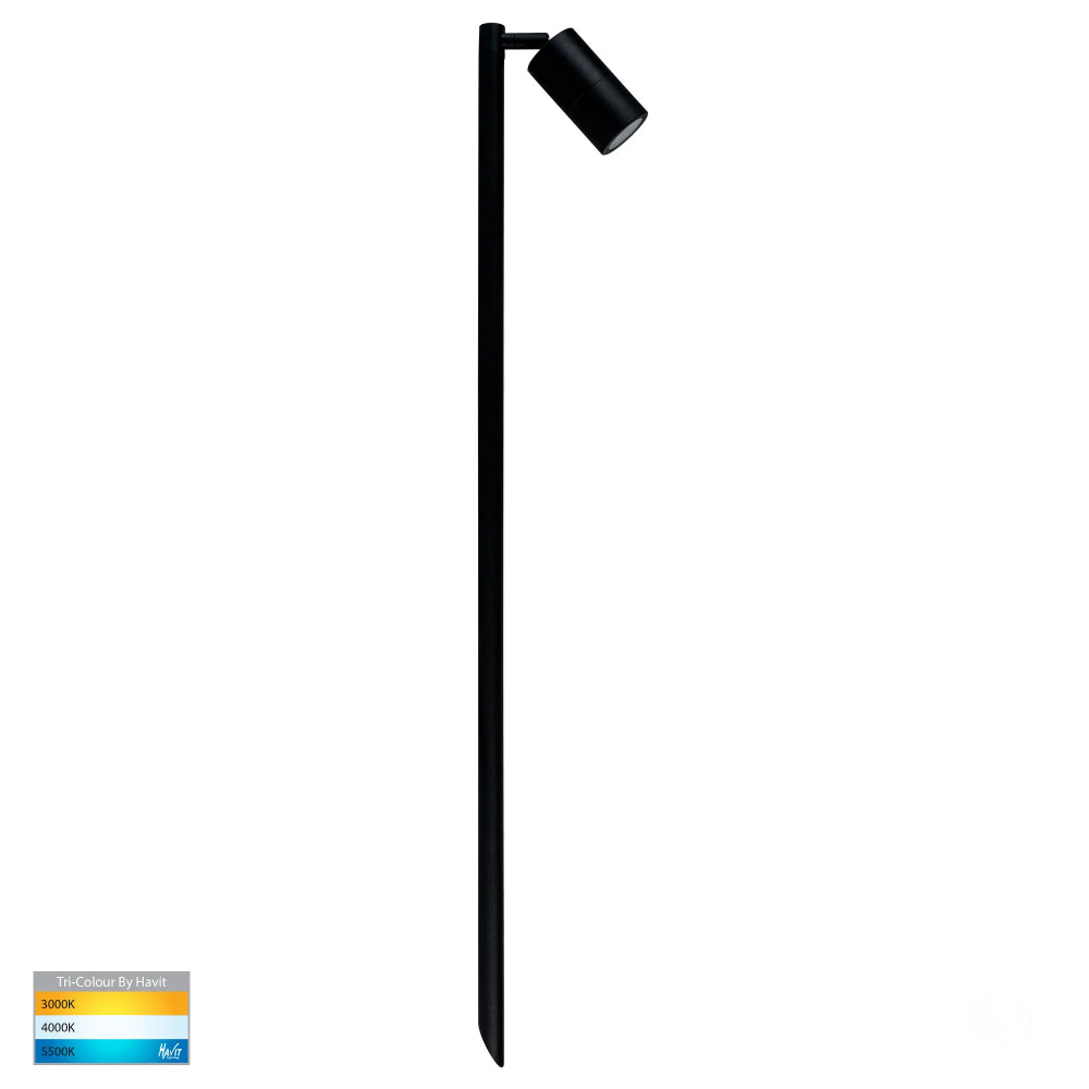 Tivah Black TRI Colour Single Adjustable LED Bollard Spike Light