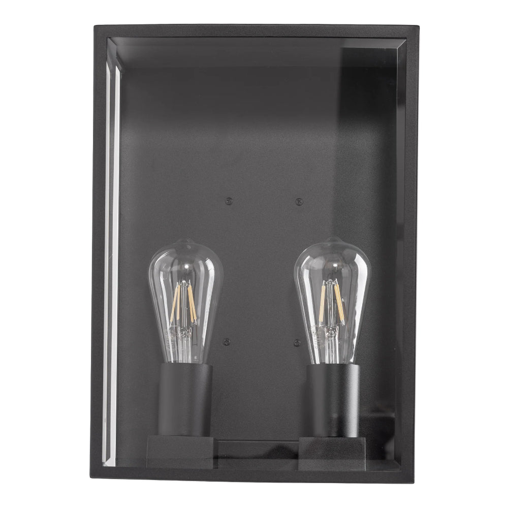 Bayside 316 Stainless Steel Black 2 Light Wall Light