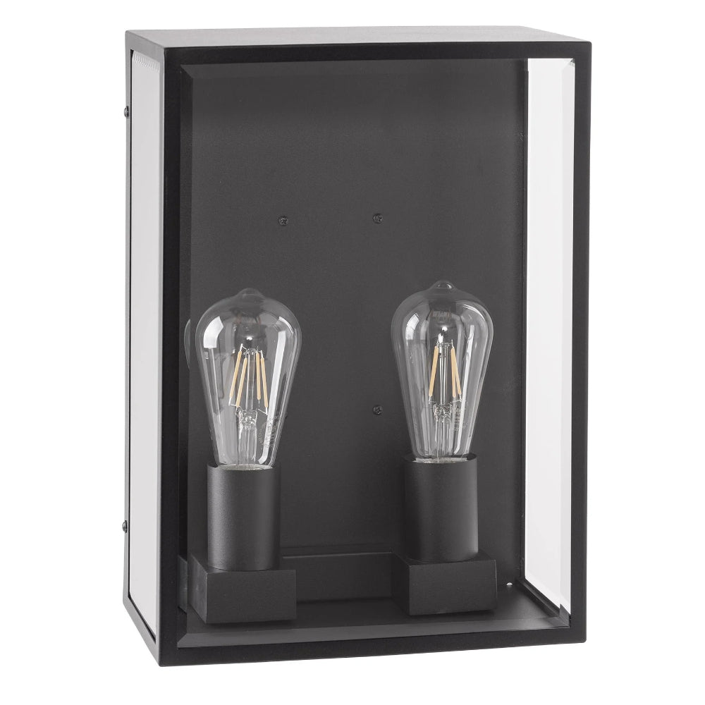 Bayside 316 Stainless Steel Black 2 Light Wall Light