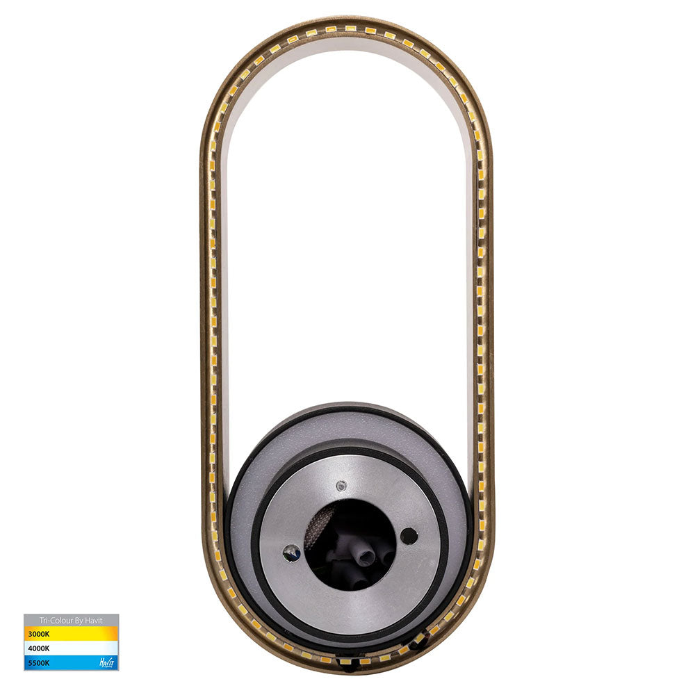 Ovale Black and Brass Wall Light