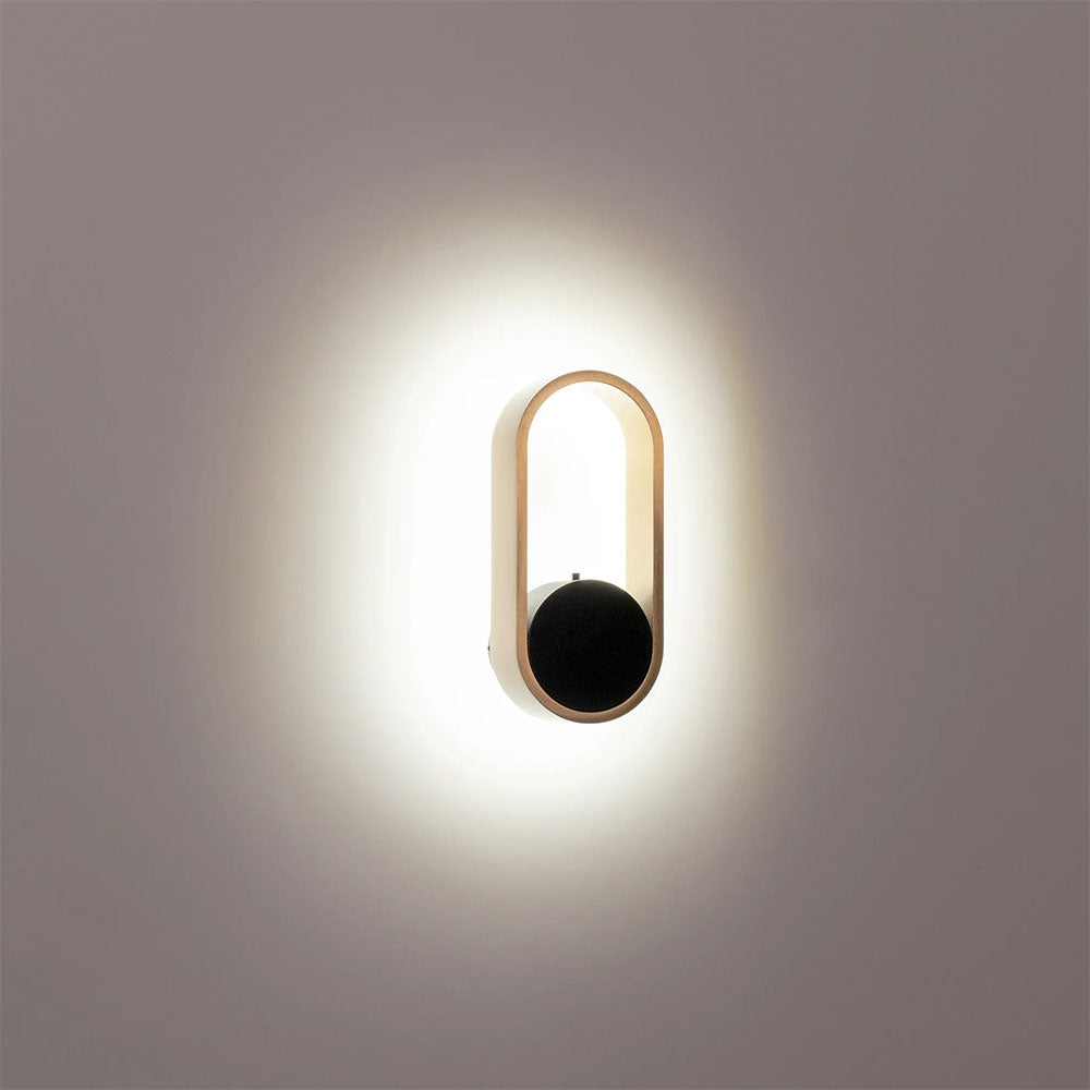 Ovale Black and Brass Wall Light