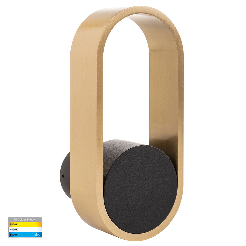 Ovale Black and Brass Wall Light