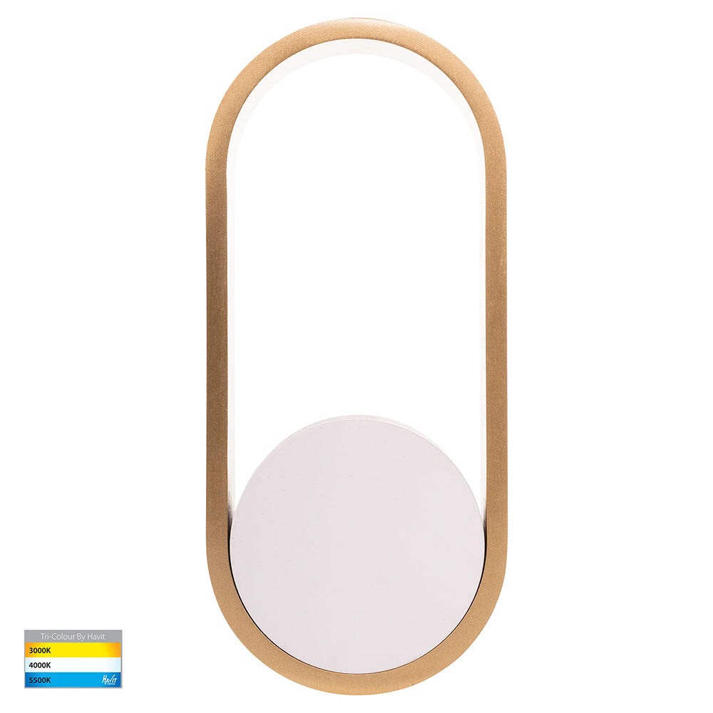 Ovale White and Brass Wall Light