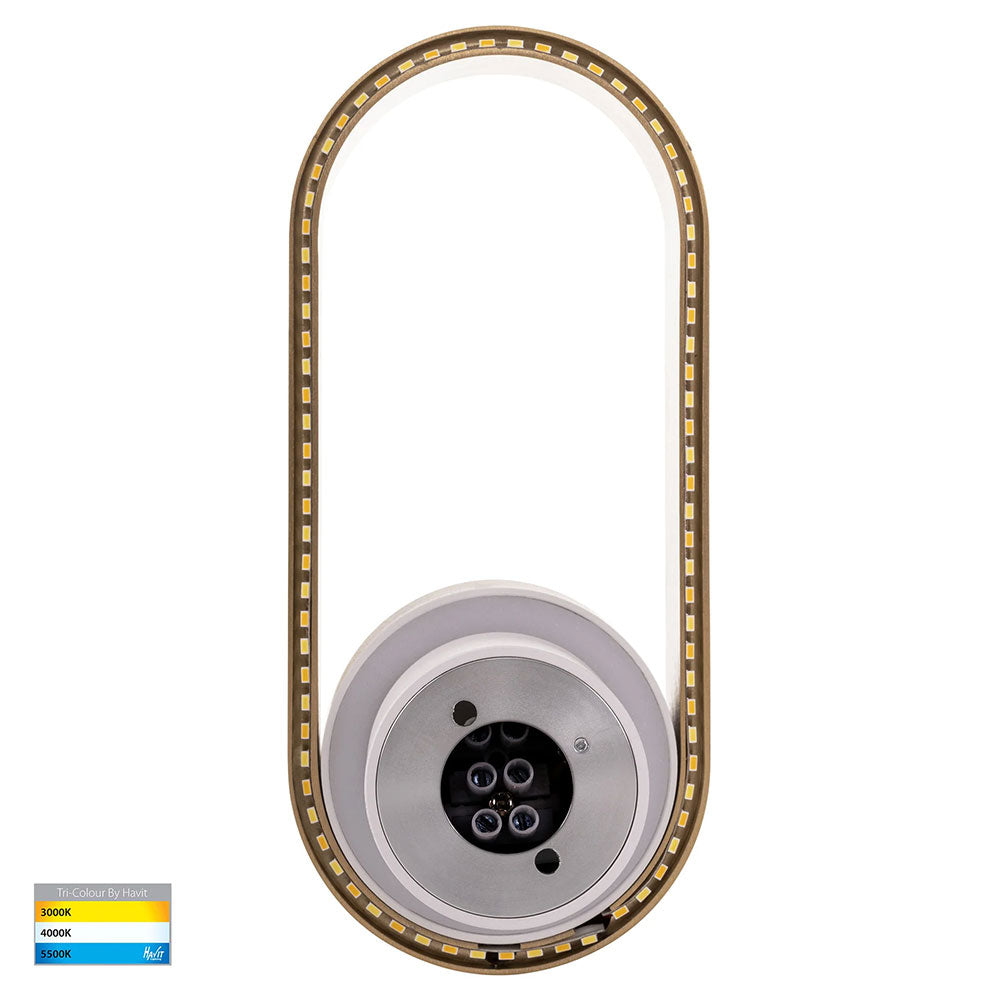 Ovale White and Brass Wall Light