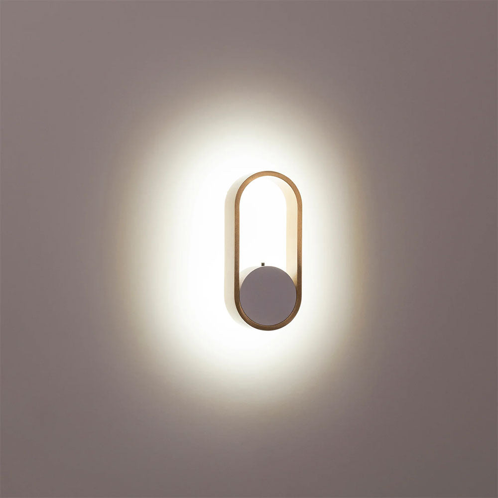 Ovale White and Brass Wall Light