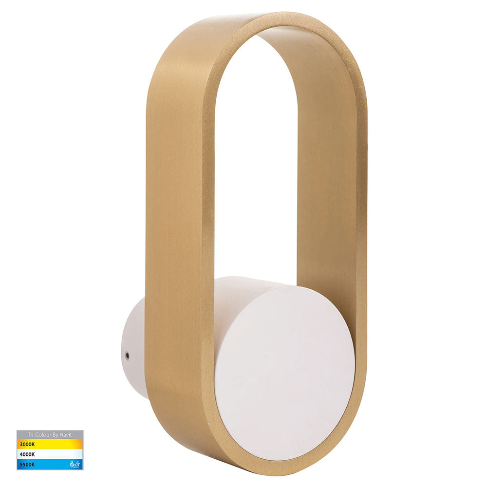 Ovale White and Brass Wall Light