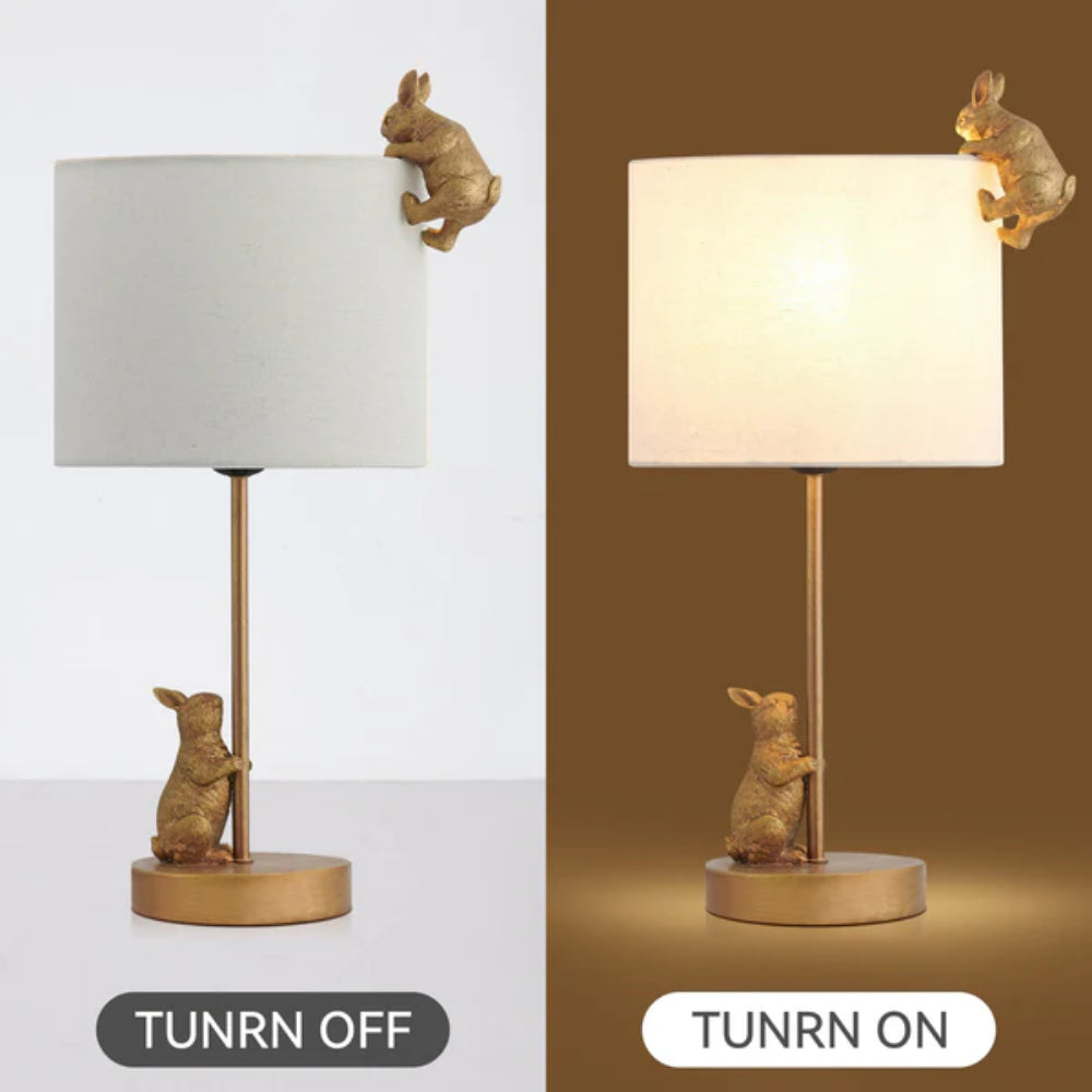 Two Rabbits Playing Table Lamp