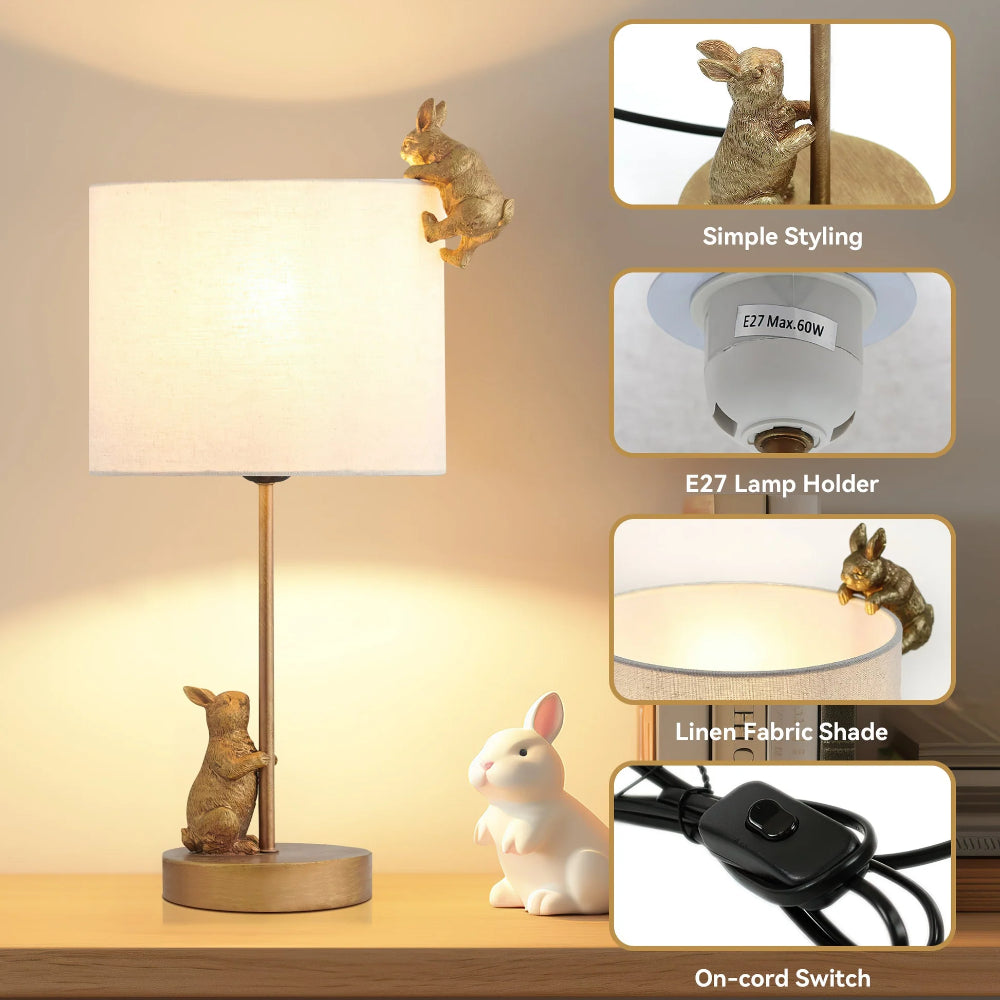 Two Rabbits Playing Table Lamp