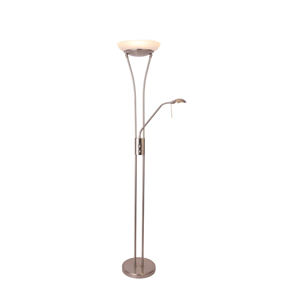 Reed LED Mother & Child Floor Lamp - Satin Chrome