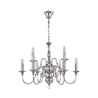 Ganeed Rustic Chandelier Polished Nickel 9 Lights