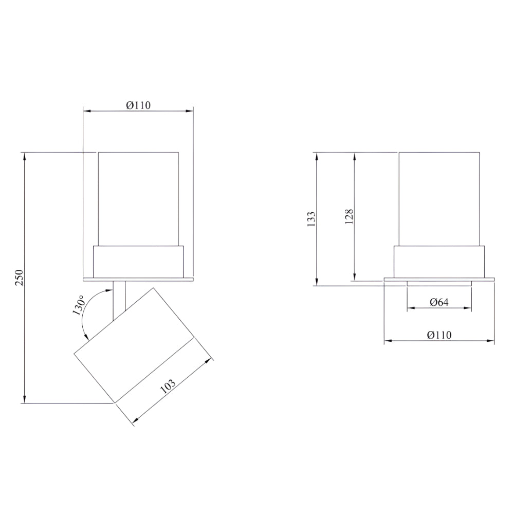 Focus Recessed LED Downlight Black 12W