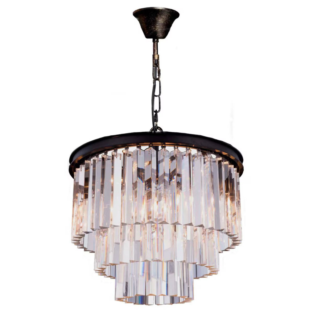 Chandelier with crystal accents on a white background