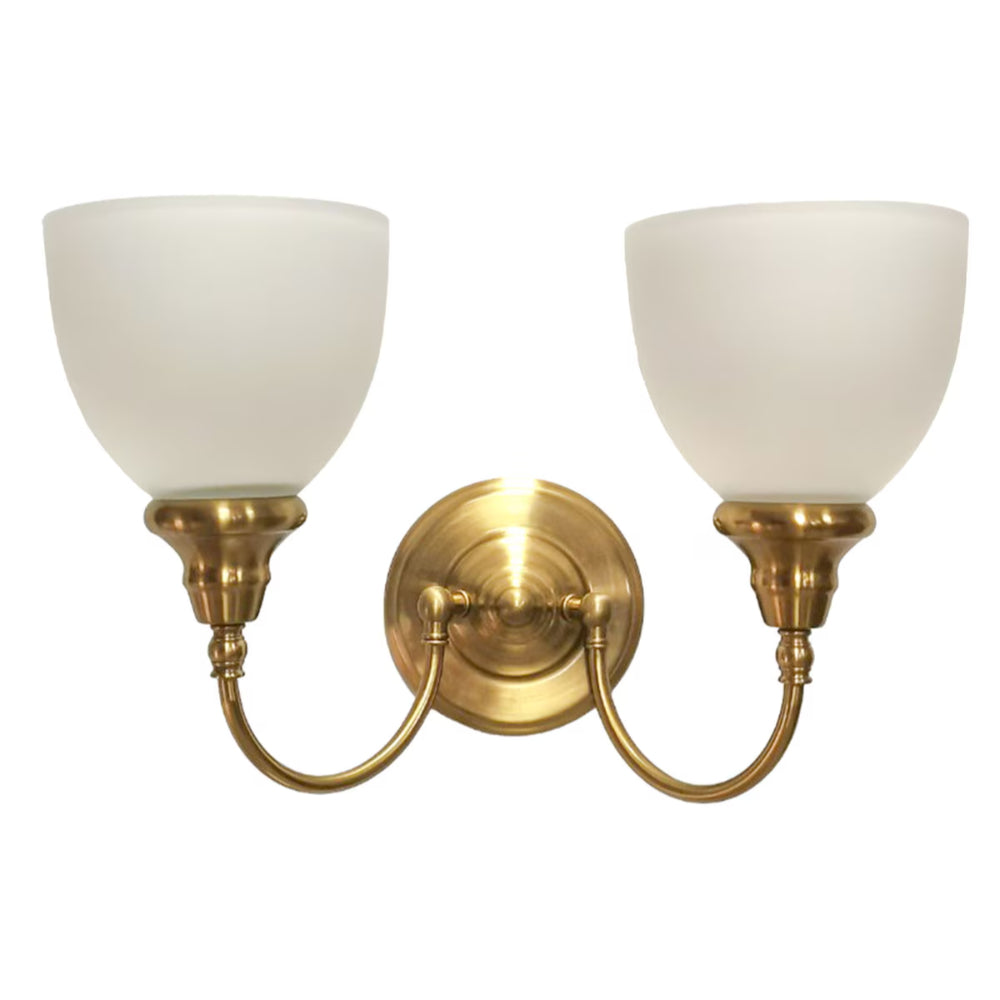 Benson 2 Light Satin Brass Wall Light