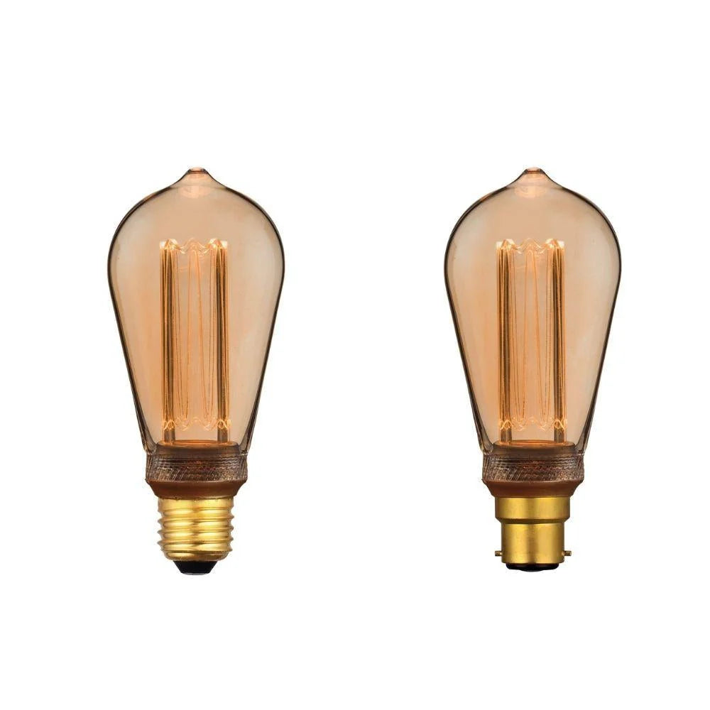 3.5W LED Dimmable Pear ST64 Shape Retro Vintage Filament Globe 1800K