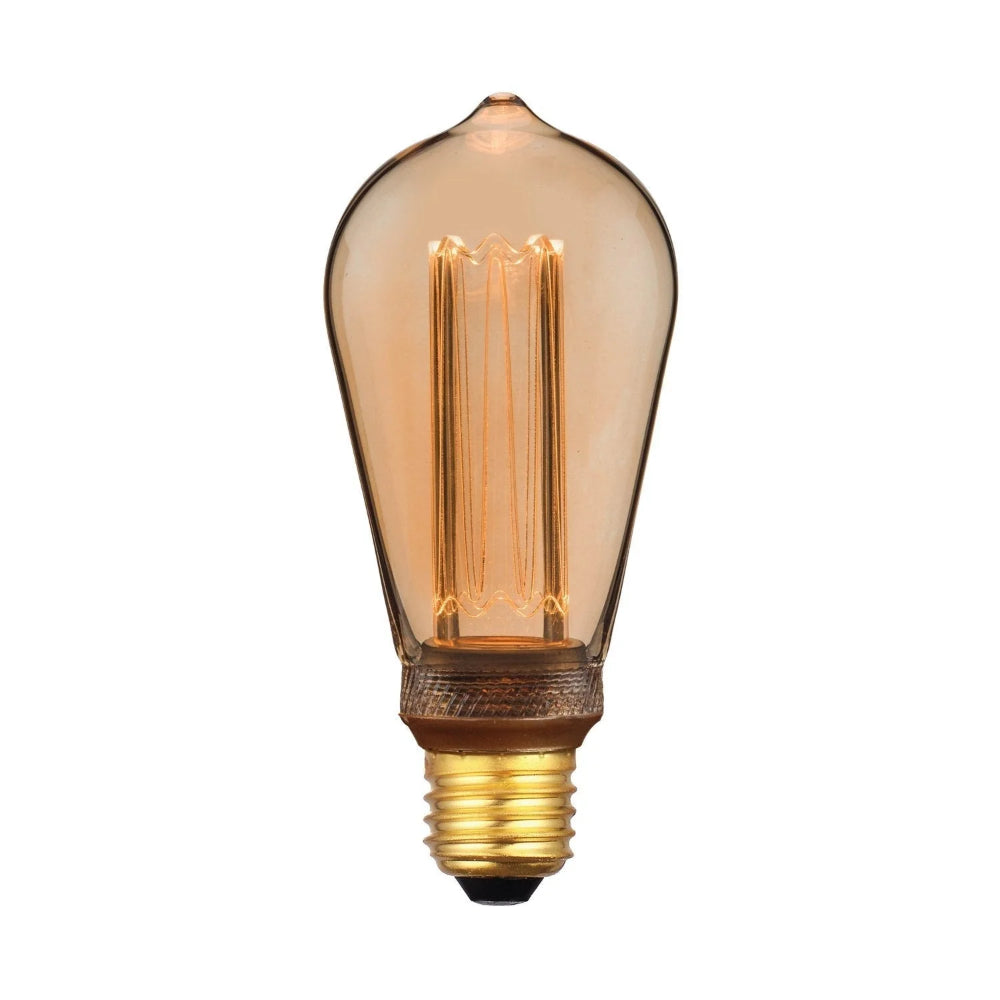 3.5W LED Dimmable Pear ST64 Shape Retro Vintage Filament Globe 1800K