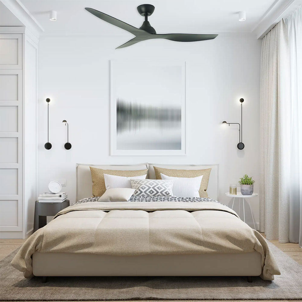 Avoca 48" DC Smart Ceiling Fan With Remote Control Matt Black