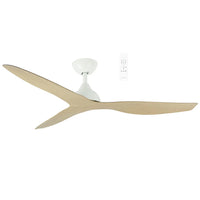 Avoca 48" DC Smart Ceiling Fan With Remote Control Matt White/Oak