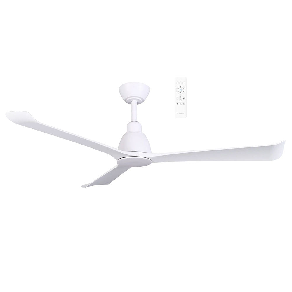 White ceiling fan on a white background