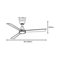 Riviera 52" DC Smart Ceiling Fan With WIFI Remote Control LED Light Antique Bronze / Charcoal