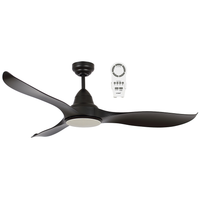 Wave 60" DC Remote Control Ceiling Fan with Tricolour LED Light Matt Black