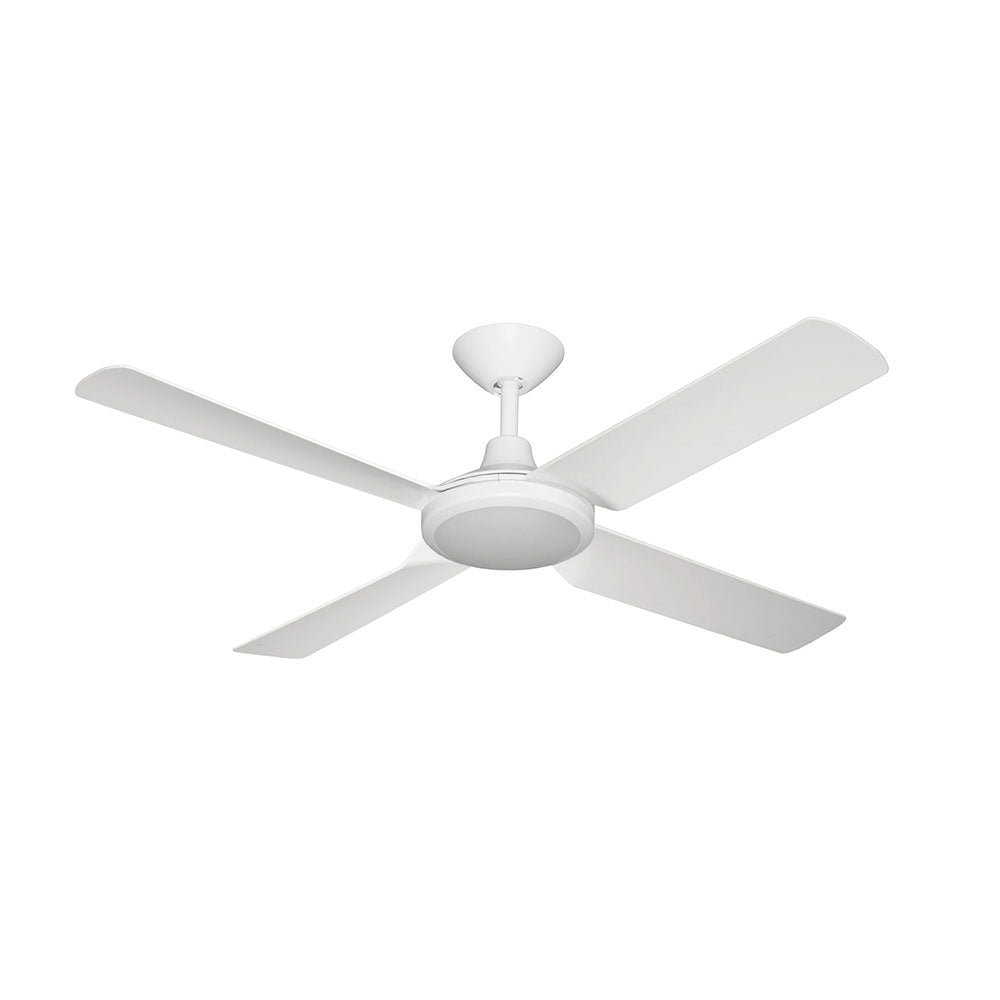 White ceiling fan on a white background