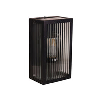 Chicago Reeded Glass Outdoor Wall Light Black