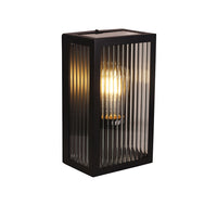 Chicago Reeded Glass Outdoor Wall Light Black