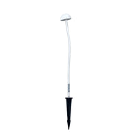 White LED garden light with black base on a white background