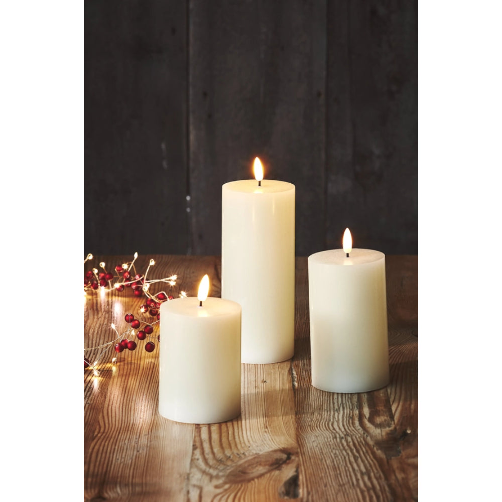 White Pillar Candles (Set of 3)
