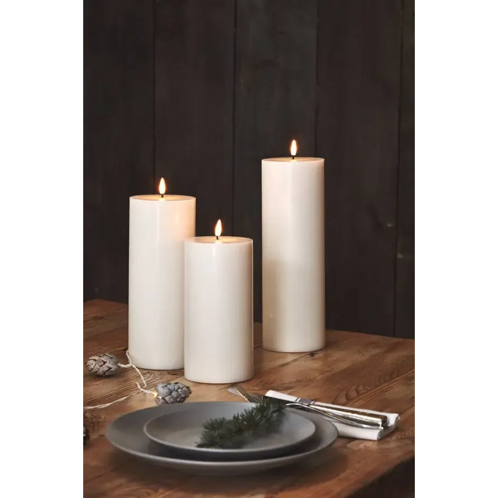 White Pillar Candles (Set of 3)