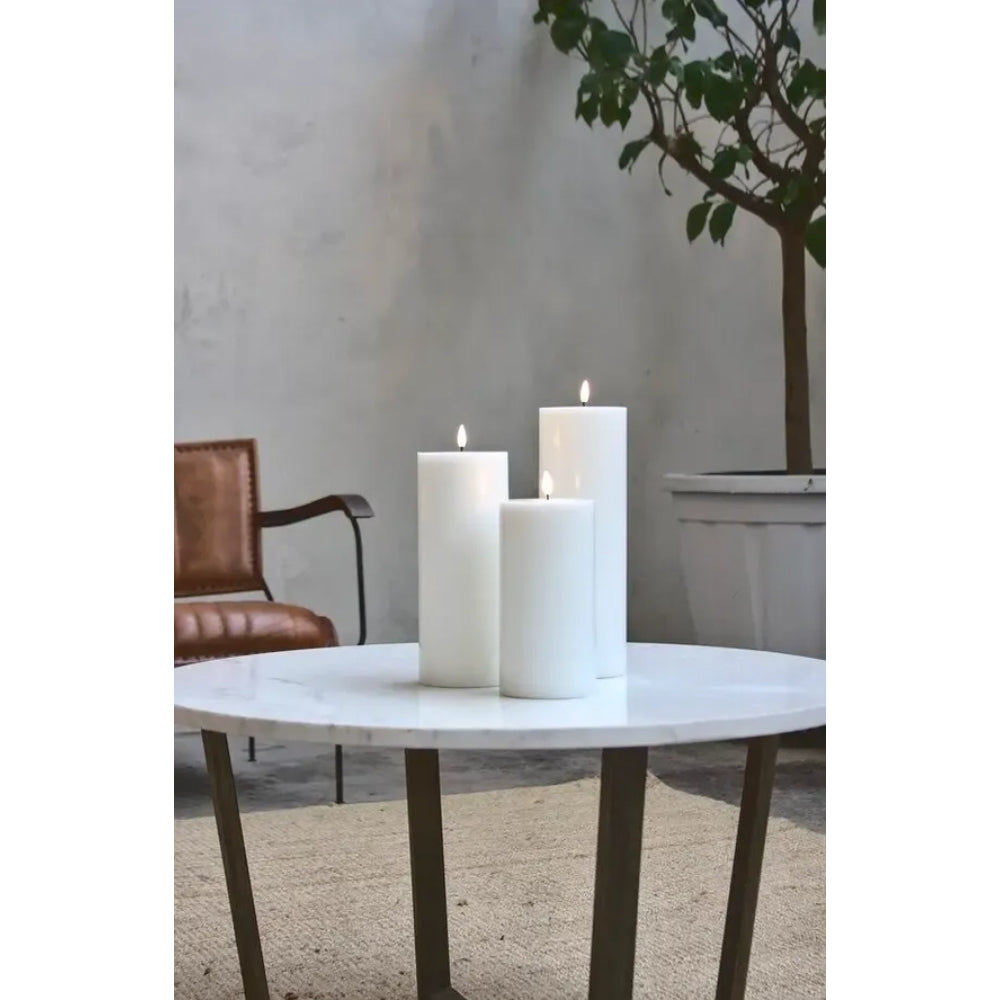White Pillar Candles (Set of 3)