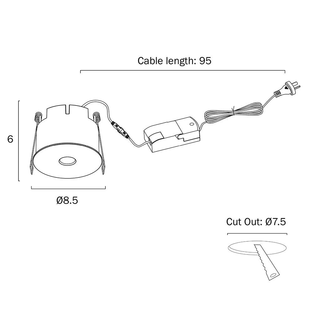Pira 85 Pinhole Downlight White