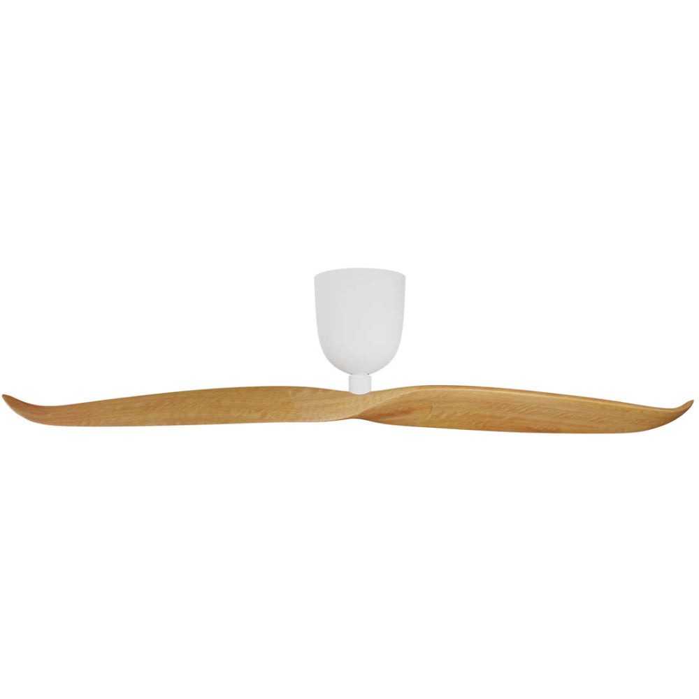 Aeratron AE2+ DC Ceiling Fan White With Light Woodgrain Blades and Remote