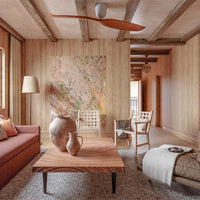 Aeratron AE2+ DC Ceiling Fan White With Light Woodgrain Blades and Remote