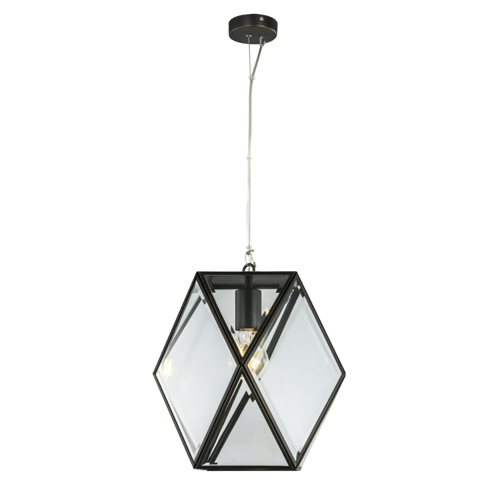 REGAN Brass and Glass Pendant Light