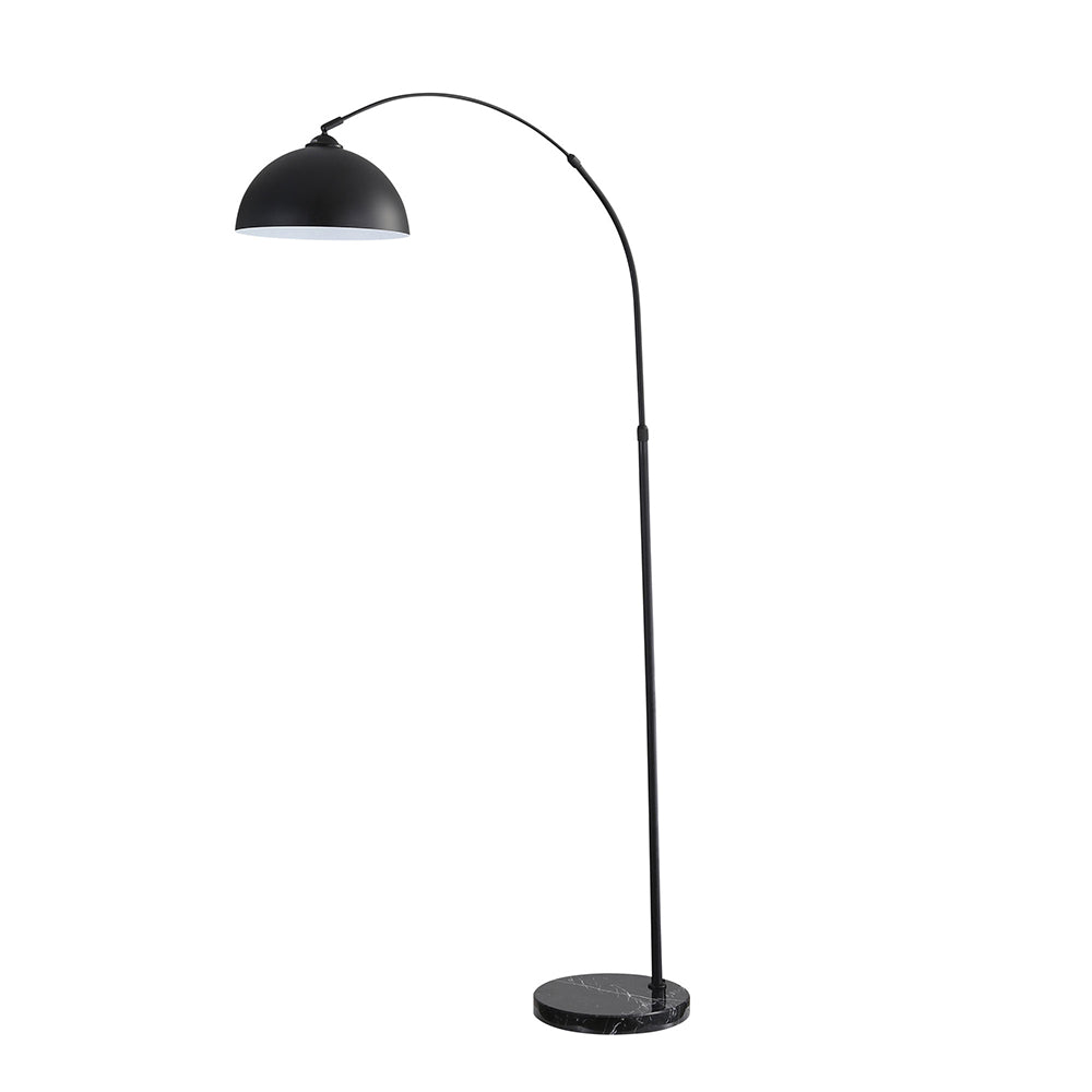 Black arch floor lamp on a white background