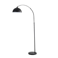 Black arch floor lamp on a white background