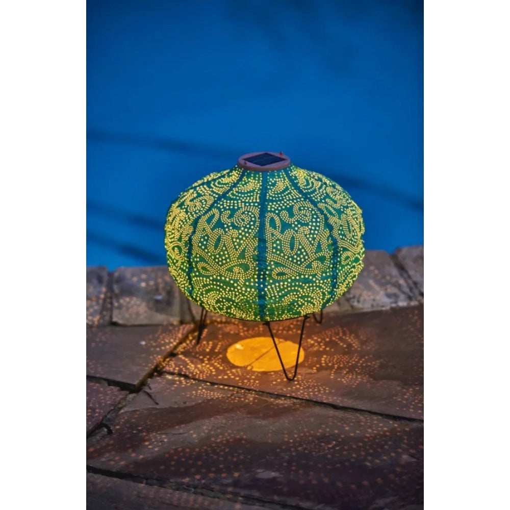 Outdoor Led Solar Lantern Teal Pumpkin