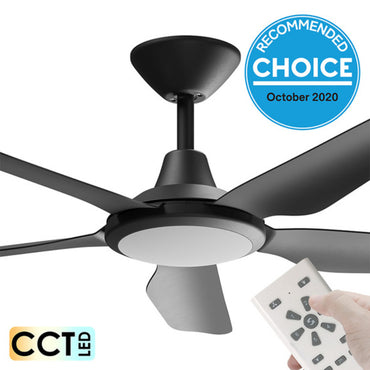 Storm 42″ DC Ceiling Fan Black with LED Light