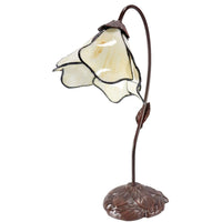 Beige Single Lotus Tiffany Table Lamp