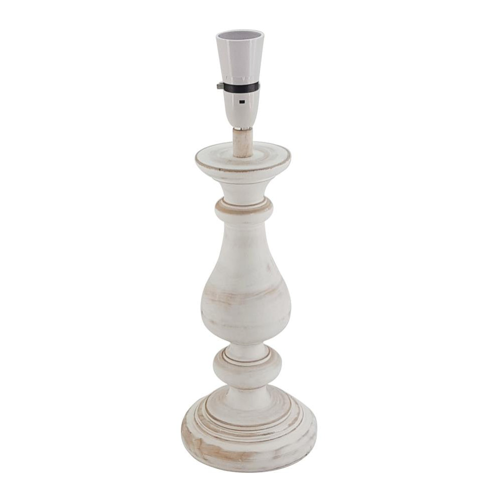 White wooden candlestick on a white background