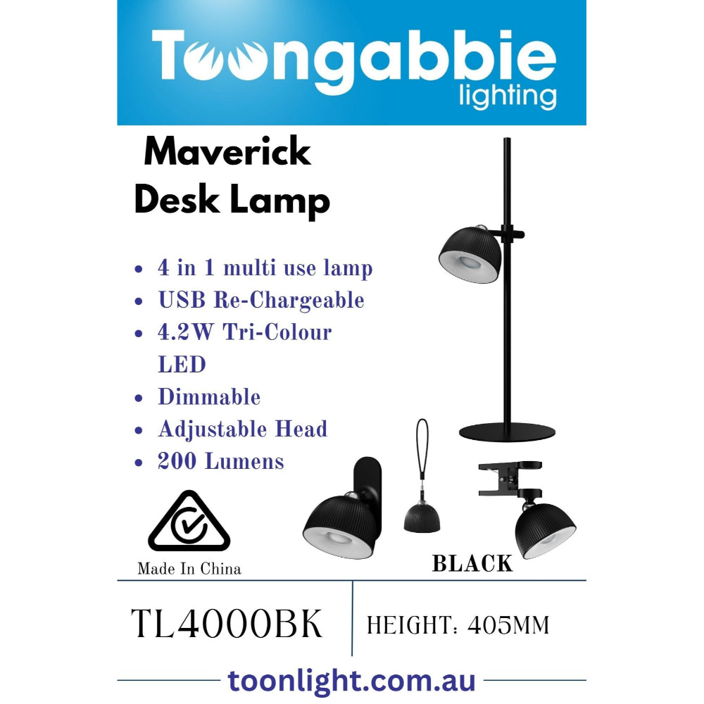 Maverick LED Desk 4 In 1 USB Recharge