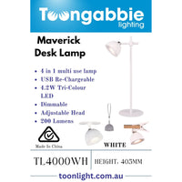 Maverick LED Desk 4 In 1 USB Recharge