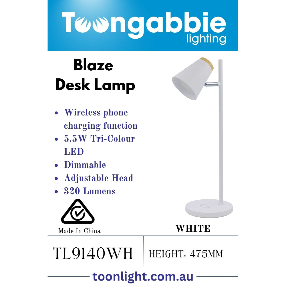 Blaze LED Desk Wireless Charge