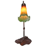 Single Lily Lamp - Amber Green